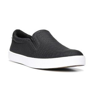 Dr. Scholl's Black Snakeskin Slip On Sneakers